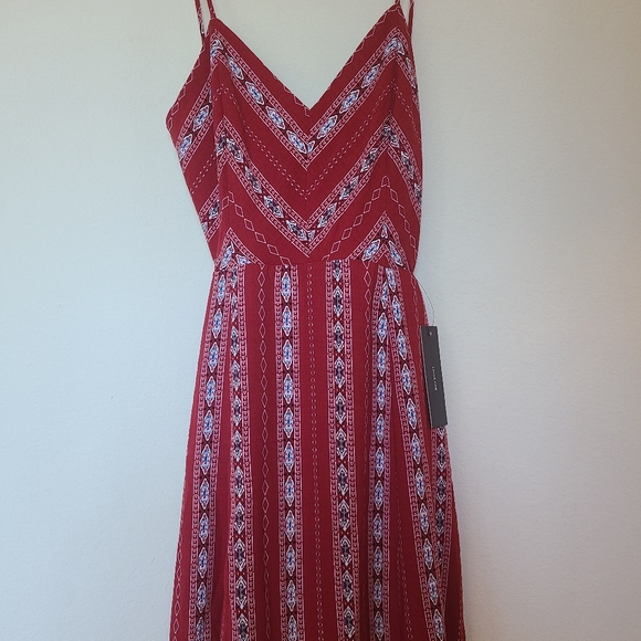 ☆NWT Lulus Calabash Rust Red Print Midi Dress XS☆ - Picture 4 of 8